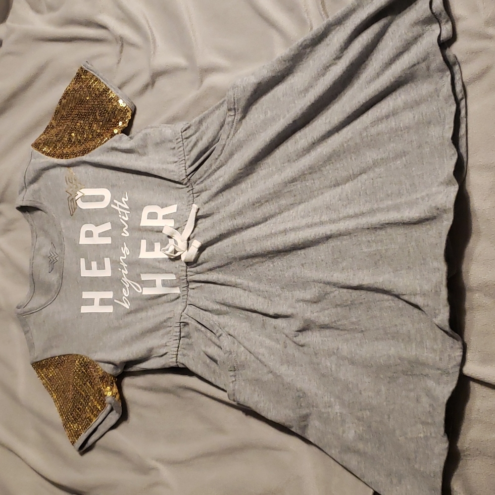 WonderWomen HERO begins with HER girls size Med (7/8) dress